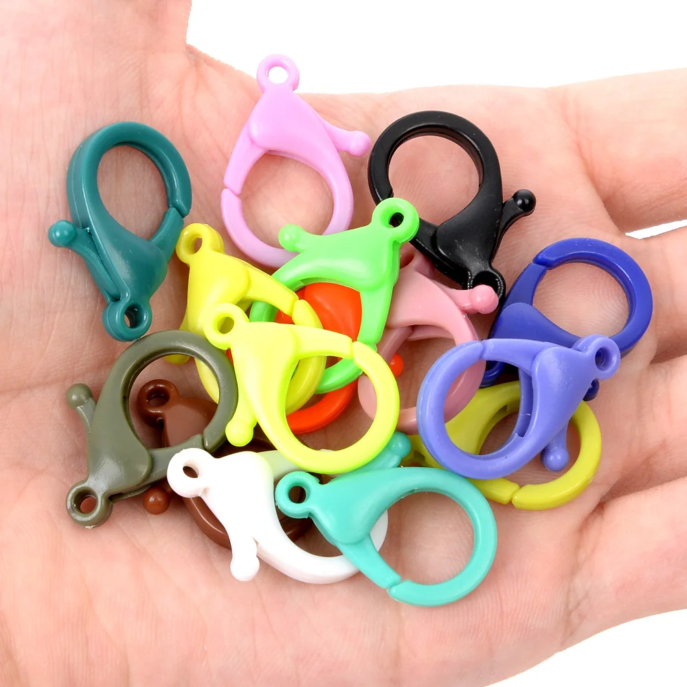 20Pcs/Lot 2 Sizes 25 Colors Mixed Classic Plastic Lobster Clasp Keychain Hooks End Connectors for DIY Jewelry Making Accessories | Украшения