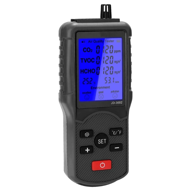 

LCD Temperature Humidity Multifunctional Air Quality Tester CO2 TVOC Meter X6HC