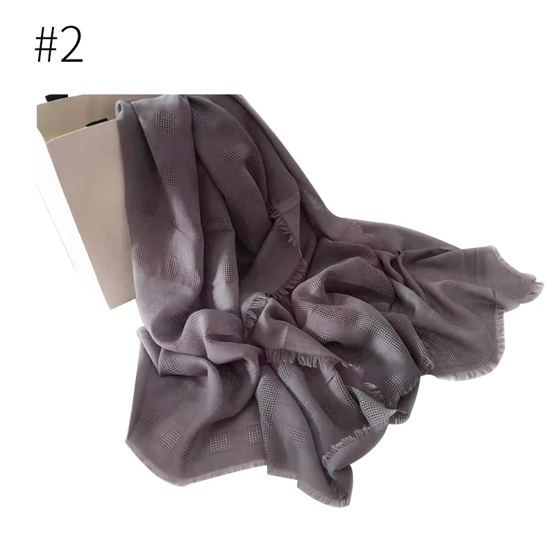 Number 2 color Fashion solid color scarf viscose scarf piercing plaid shawl plain scarves maxi hijab muslim head hijabs wrap muffler 10pcs/lot - Color: Number 2 color