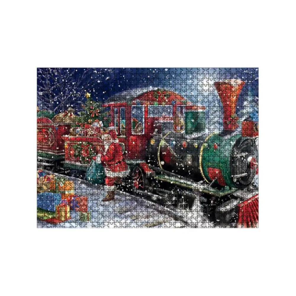 

Santa Claus Christmas Wooden Jigsaw Puzzle 1000 Pieces Decompression Hand-Assembled Toys for Children/Adults/Kids