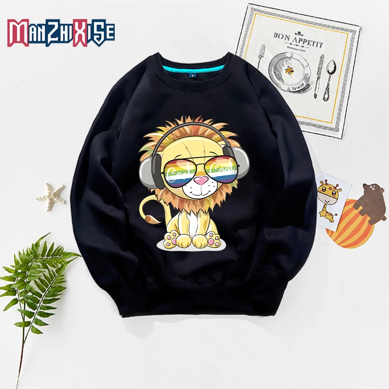 

Limited Time Discount Kids New Cartoon Cute Lion Printing Sweatshirts Long Sleeve Hoodies Boys Clothing Girls Autumn Hoodie