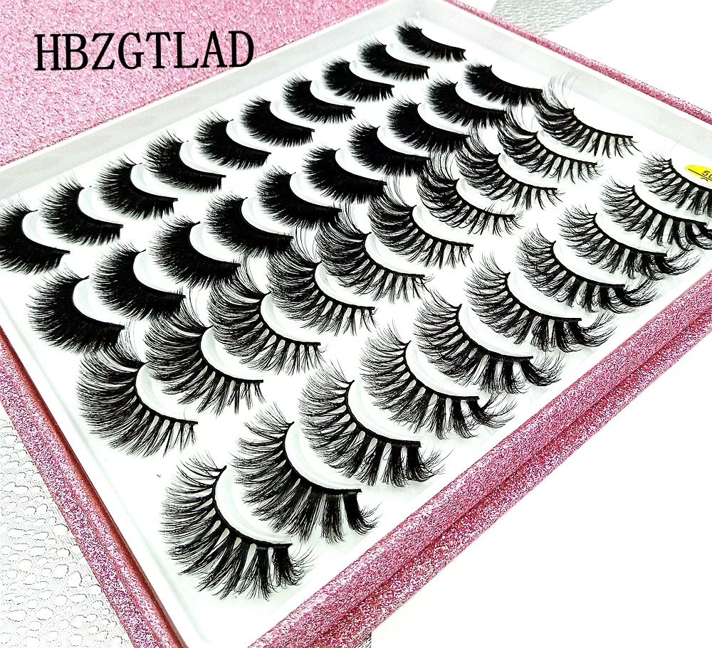 Hbzgtlad 1/20 пар флэш-упаковка 3D мягкая норка накладные ресницы ручной работы пушистые длинные ресницы натуральные инструменты для макияжа глаз