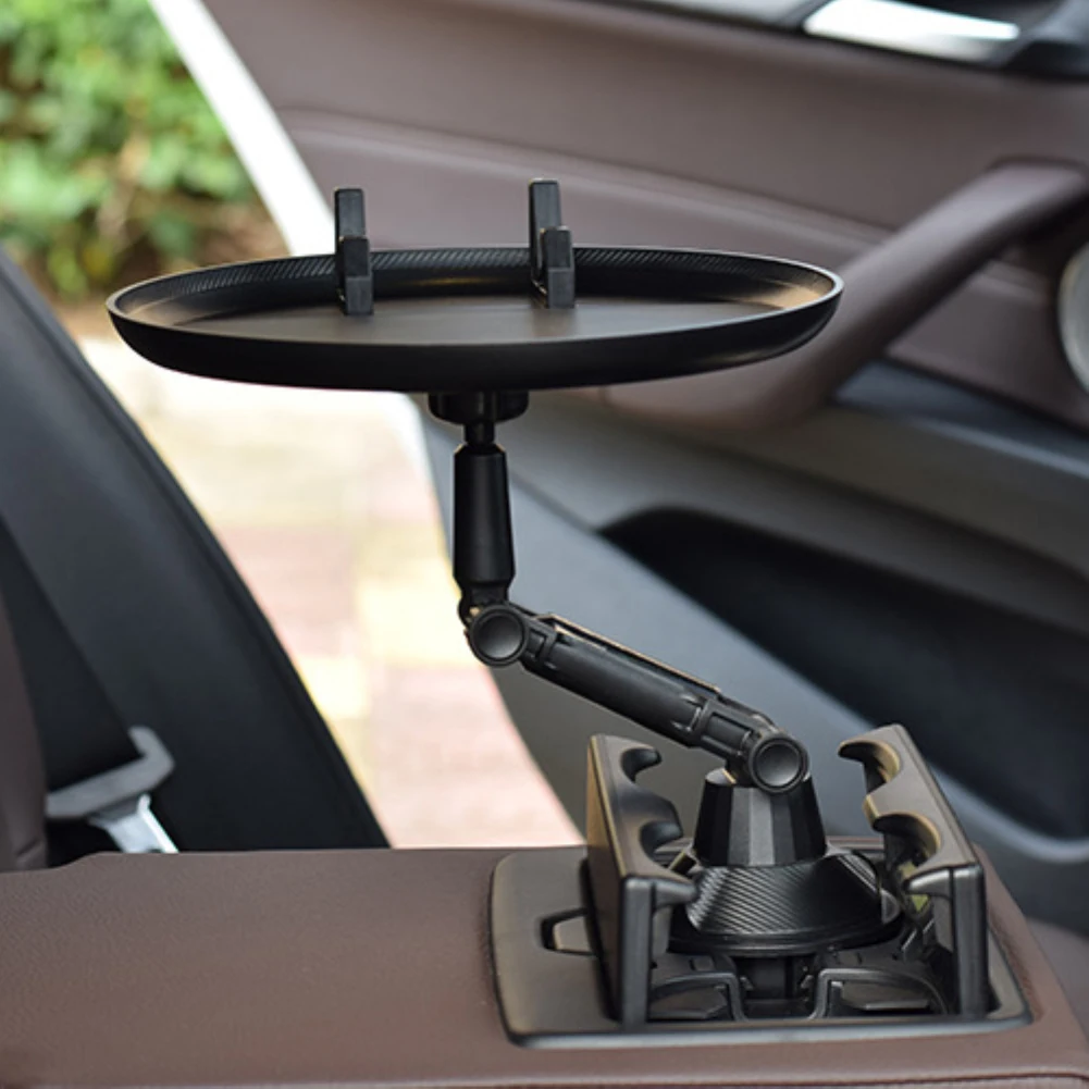 

Car Small Dining Table Car Tray Car Travel Drink Coffee Burger Goods Holder Tray Water Cup Position Phone Bracket Mount Stand