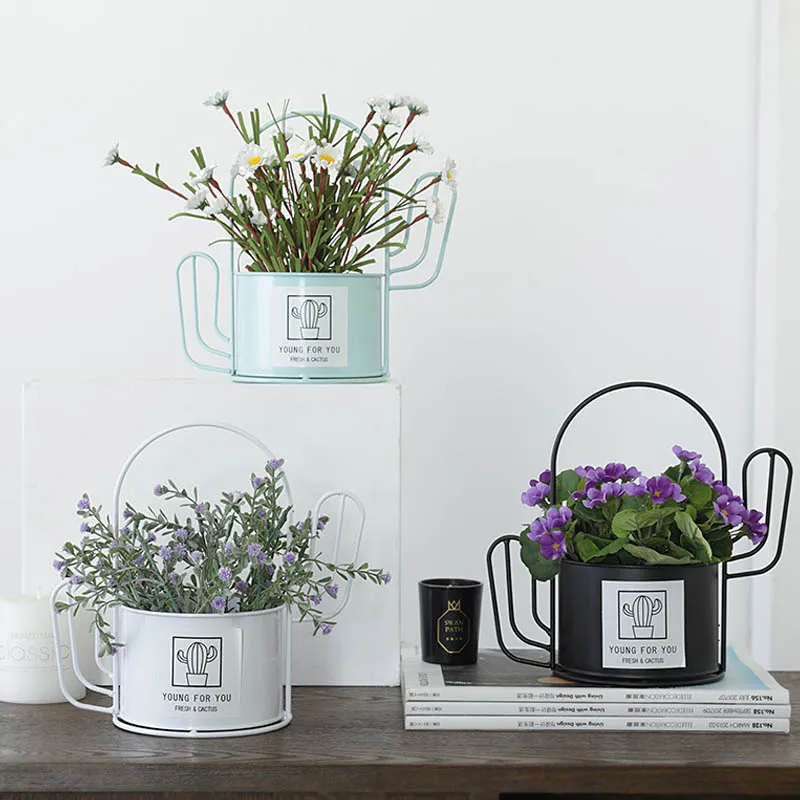 Скандинавский простой из кованого железа кактус украшение цветочный горшок