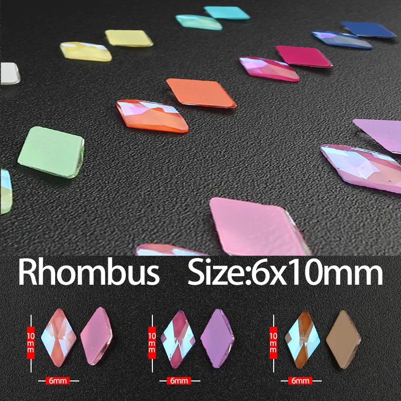 Новые прозрачные стразы для дизайна ногтей mocha 6x10 мм Алмазное 3D стекло 30/100 шт