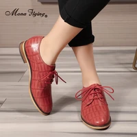 mona flying oxfords saddle derby womens leather shoes casual lace up crocodile flats fashion for women ladis 2020 new a068 e2