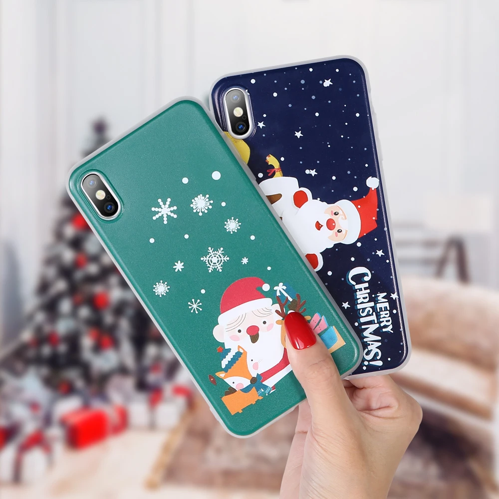 KISSCASE чехол для телефона с рождественским рисунком iPhone 11 Pro Max XR XS MAX X Санта Клаус