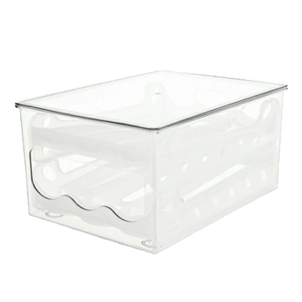 

Компактный чехол для хранения для холодильника, Штабелируемый двухслойный домашний кухонный пластиковый прозрачный чехол для легкой чист...