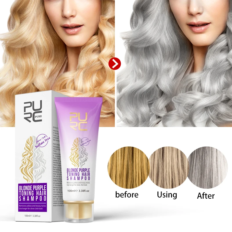 

hair shampoo, blonde and purple color, remove yellow and flashy shades for silver ash, purple hair shampoo, hot sale