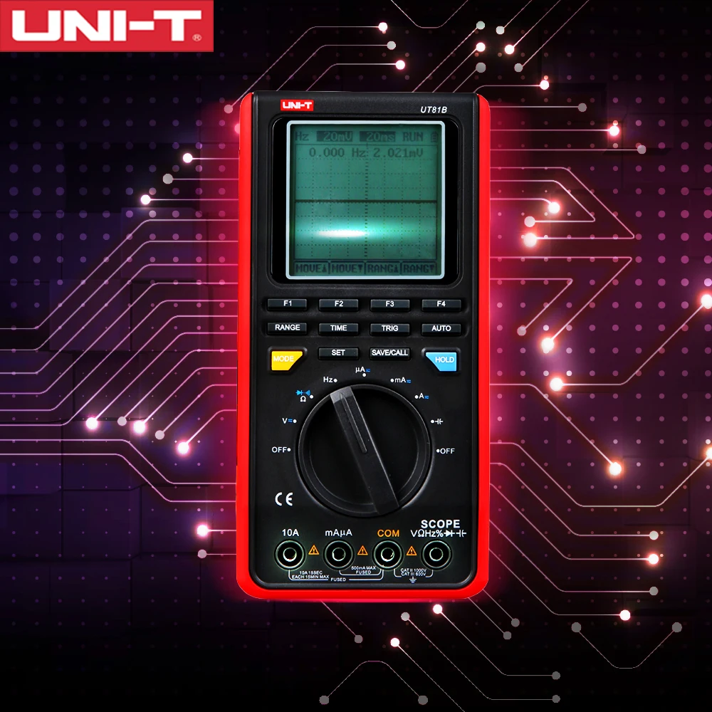 UNI T UT81C/UT81B портативный осциллограф с отображением частоты дискретизации в