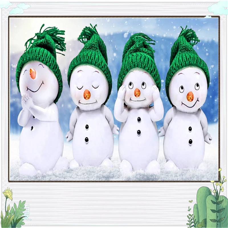 

5D алмазная вышивка комплект для рисования Снеговик мозаика картина полный круглый горный хрусталь DIY вышивка крестиком Рождество новогодн...