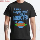 МужскаяЖенская футболка из натурального хлопка, с принтом я папа-одиночка