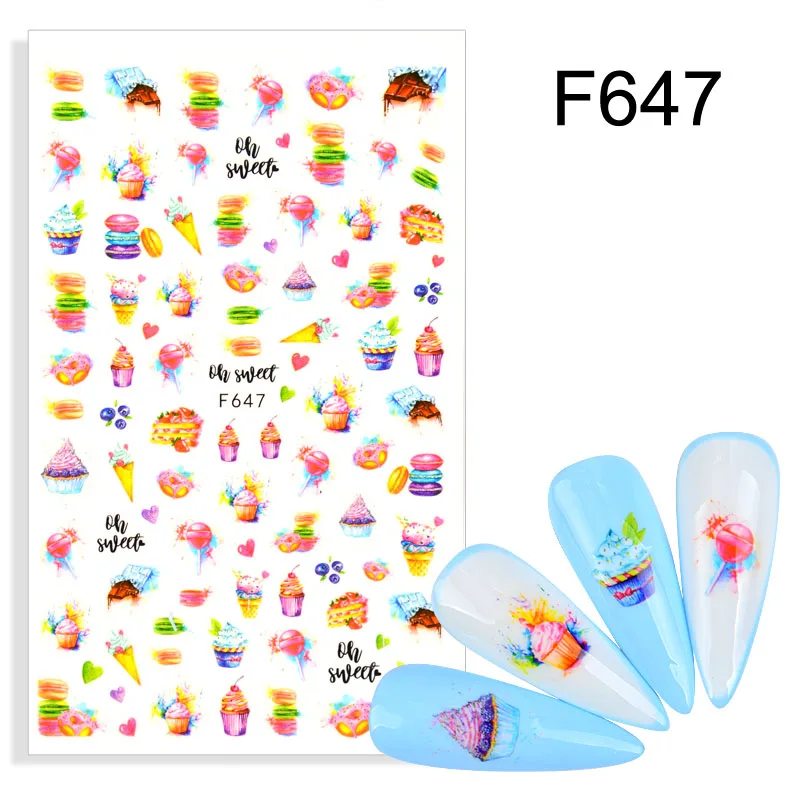 1 шт. фрукты слайдеры ногти арбуз/клубника/Оранжевый 3D наклейки для ногтей новый