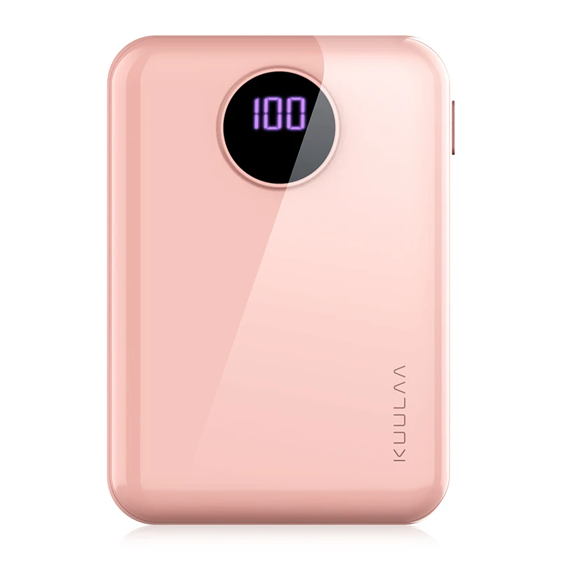 Pink KUULAA Внешний аккумулятор 10000 mAh Портативная быстрая зарядка Внешний аккумулятор 10000 Dual USB внешное мини-Зарядное устройство для Xiaomi Mi PoverBank - Цвет: Pink