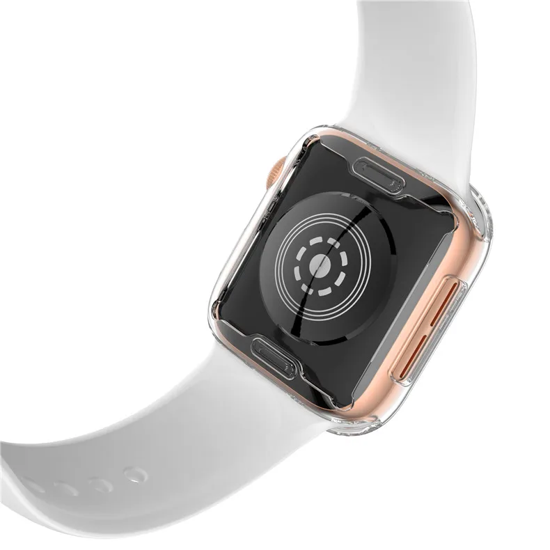 Мягкий чехол для apple watch 5, 4, 3, ремешок, чехол для apple watch 44 мм/40 мм 42 мм/38 мм, iwatch band, универсальная ультратонкая прозрачная рамка