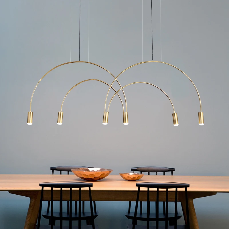 

Modern Restaurant Office Area Lamps Creative Fashion Line Bedroom Study Living Room Pendant Lights hanglamp