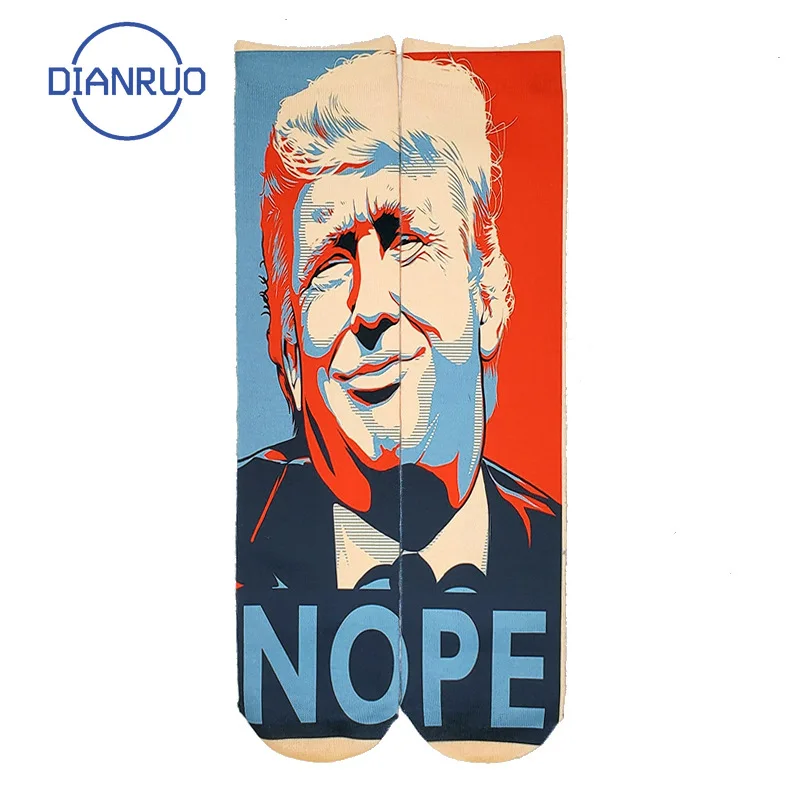 Оригинальные носки DIANRUO с 3D принтом президент Дональда Трампа забавные Веселые