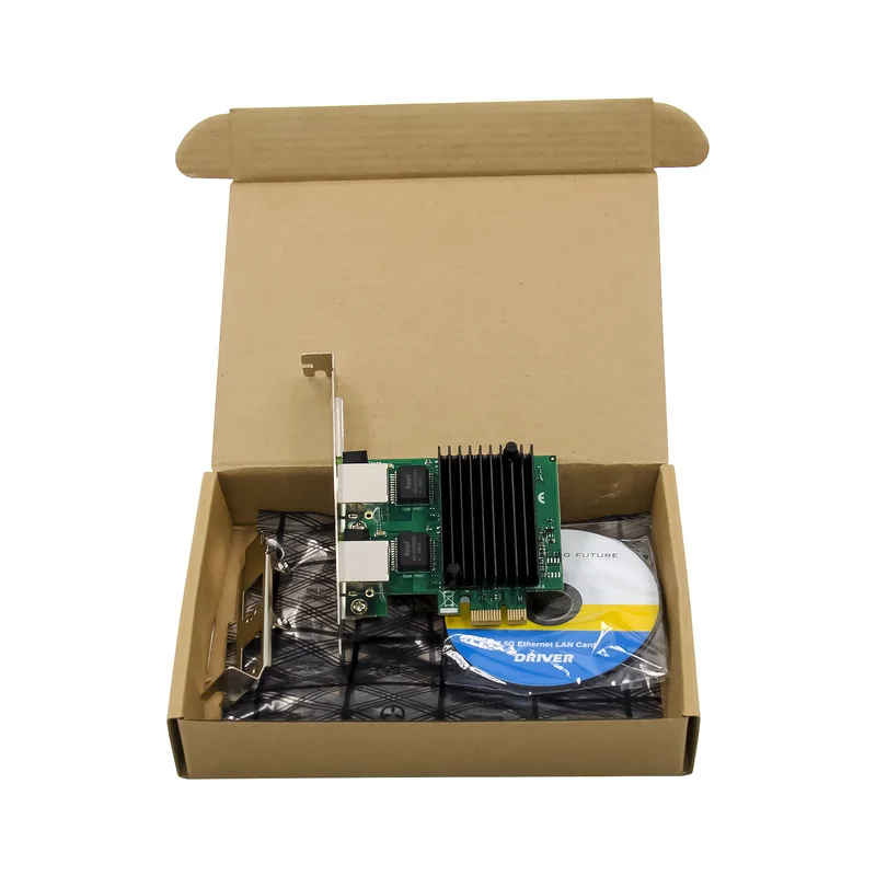 2 порта RJ45 PCIE чип Realtek RTL8125 10/100/1000M/2 5G двухпортовый сетевой адаптер для локальной