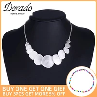 dorado round pendant choker necklaces for women retro new alloy long chain female statement necklace fashion jewelry collier