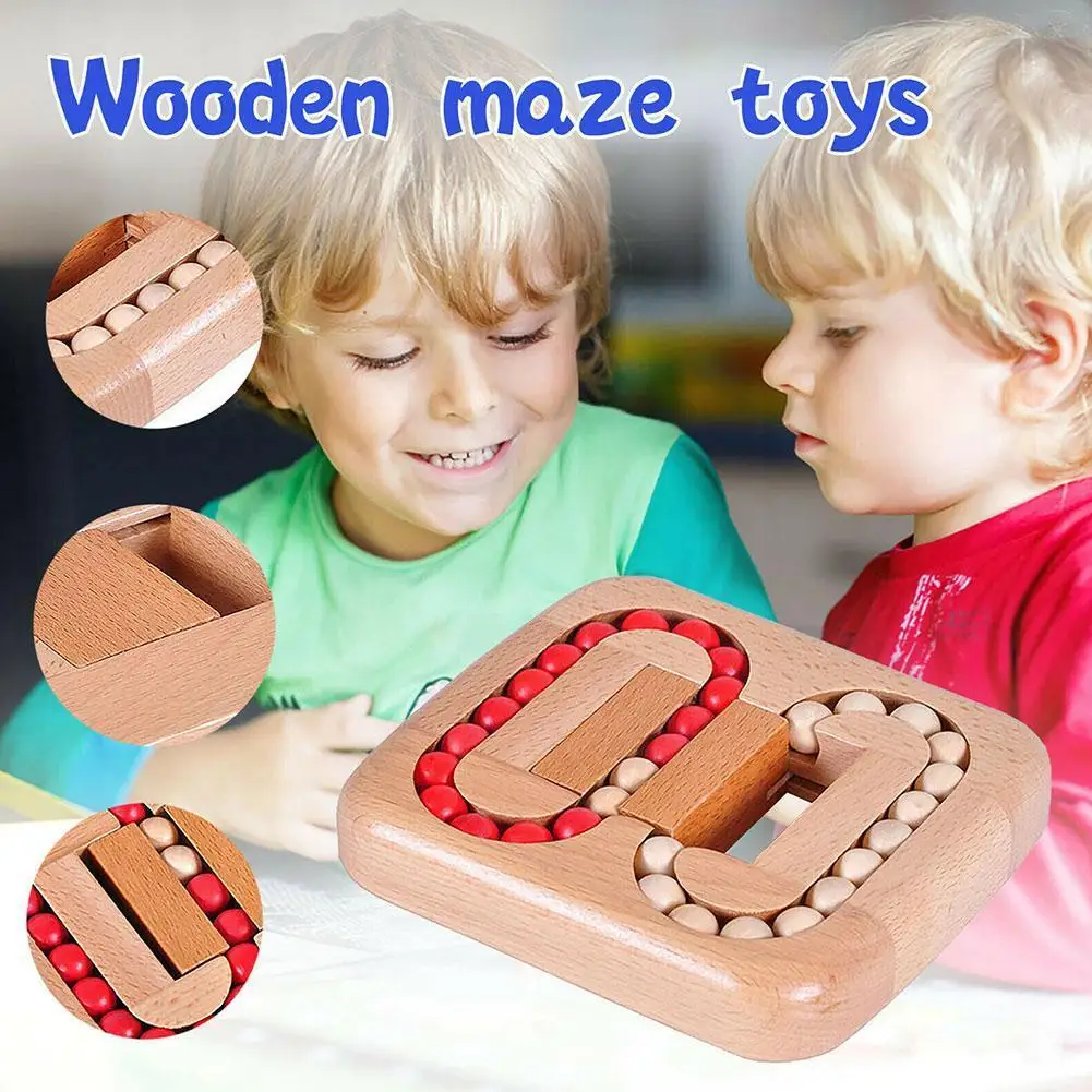 

Wooden Marble Maze Game Toys Intelligence Kong Ming Educational Montessori Creative Toys Luban Teaser Antistress Brain Lock S6D0