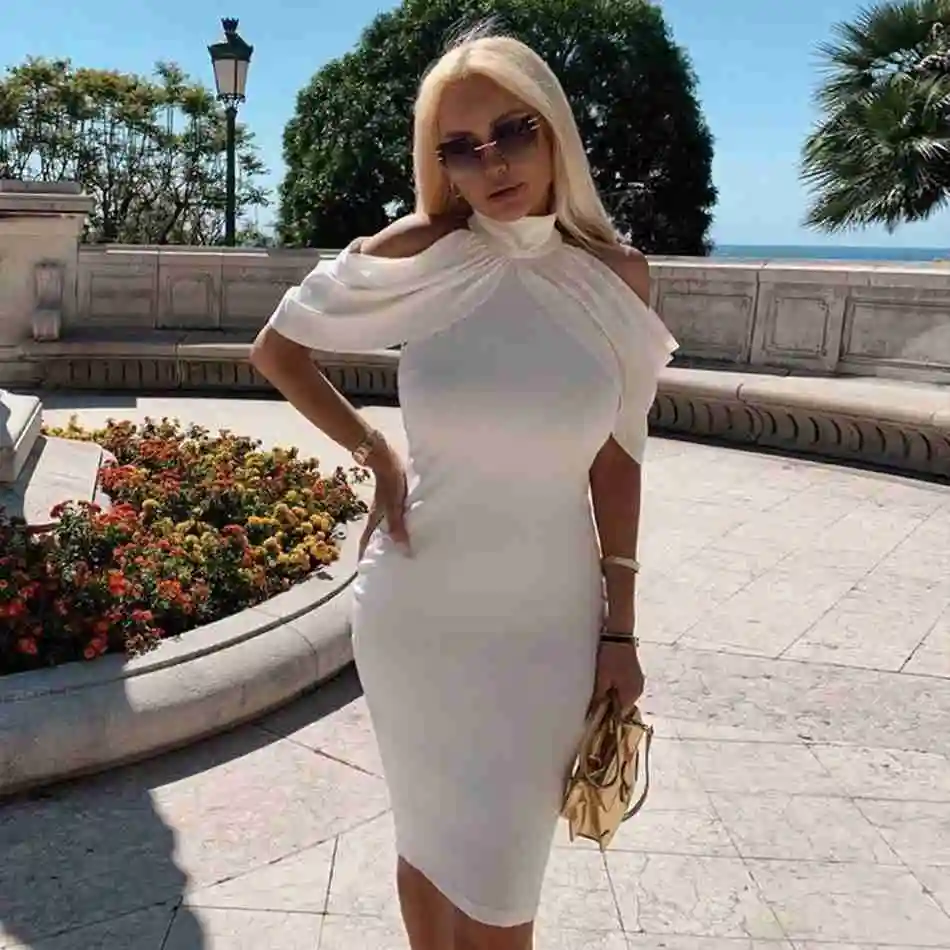 Женское вечернее платье Seamyla Белое Облегающее Платье в стиле знаменитостей |