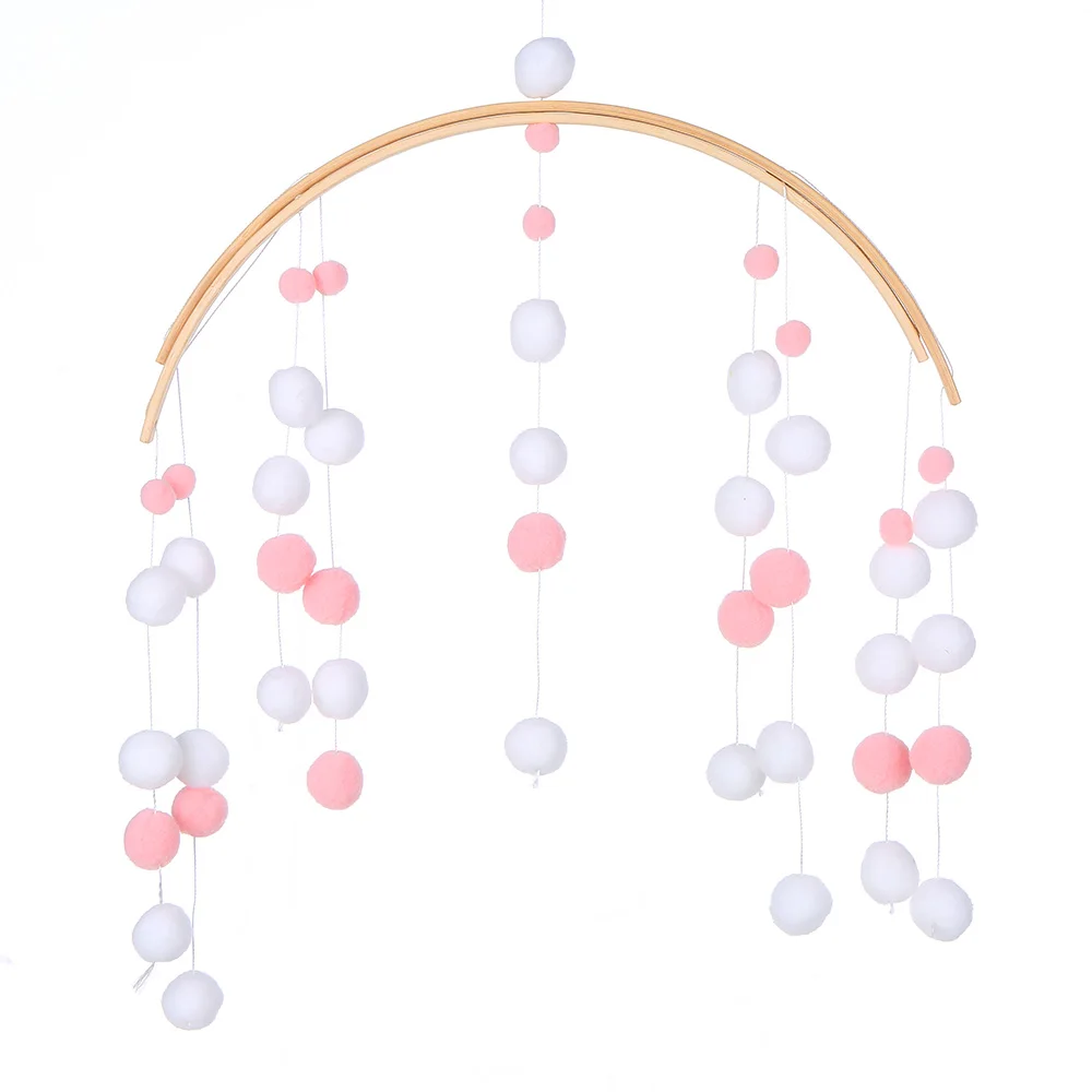 Подвесная деревянная вешалка для детской кроватки с цветным войлочным шерстяным