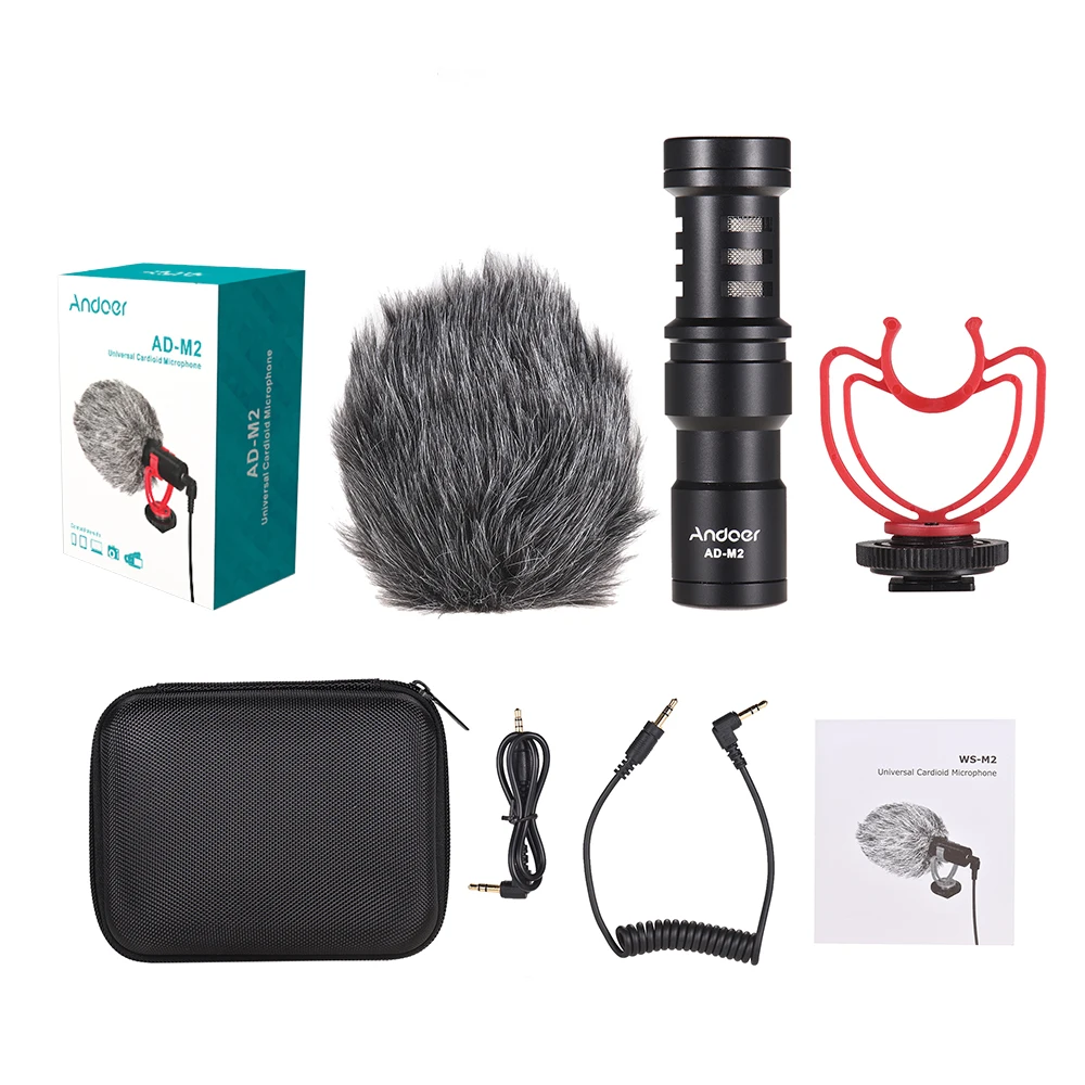 Andoer AD-M2 микрофон металлический видео 3 5 мм разъем для huawei смартфон Canon Nikon sony DSLR