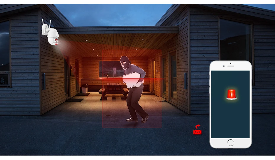 FUERS открытый Беспроводной IP Камера IP66 Водонепроницаемый WI-FI 1080 p Скорость PTZ Камера H.265+ Приложение Управление Ночное видение Обнаружение движения