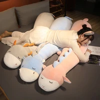80120cm soft stuffed alpaca cattle hippo plush pillow animal long pillow sleeping plushie cushion children baby birthday gifts