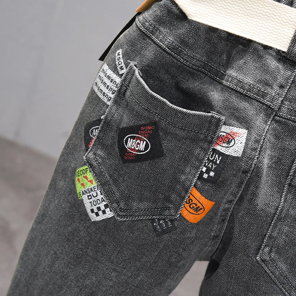 Модные джинсы для мальчиков на весну и осень джинсовые брюки детей от 2 до 7 лет