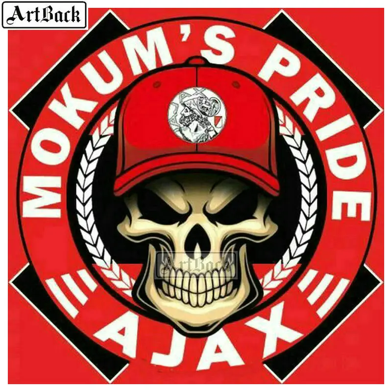 ARTBACK 5d алмазная картина ajax, Голландская футбольная команда, значок, полный квадратный 5d Алмазная мозаика ajax kids - Цвет: B