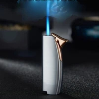 creative arc windproof blue flame straight gas lighter creative gift fire machine smoking accessories for weed gift for men