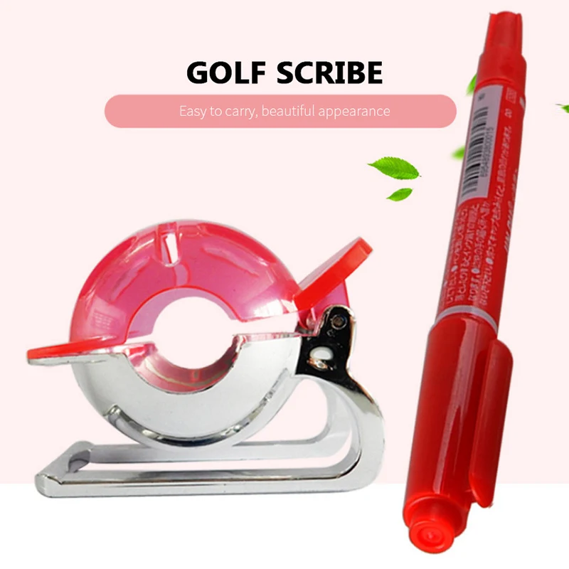 

1 Набор мяч для гольфа линия маркер с ручка для рисования маркировочная машина выравнивания инструмент для игры в гольф писец положить пози...