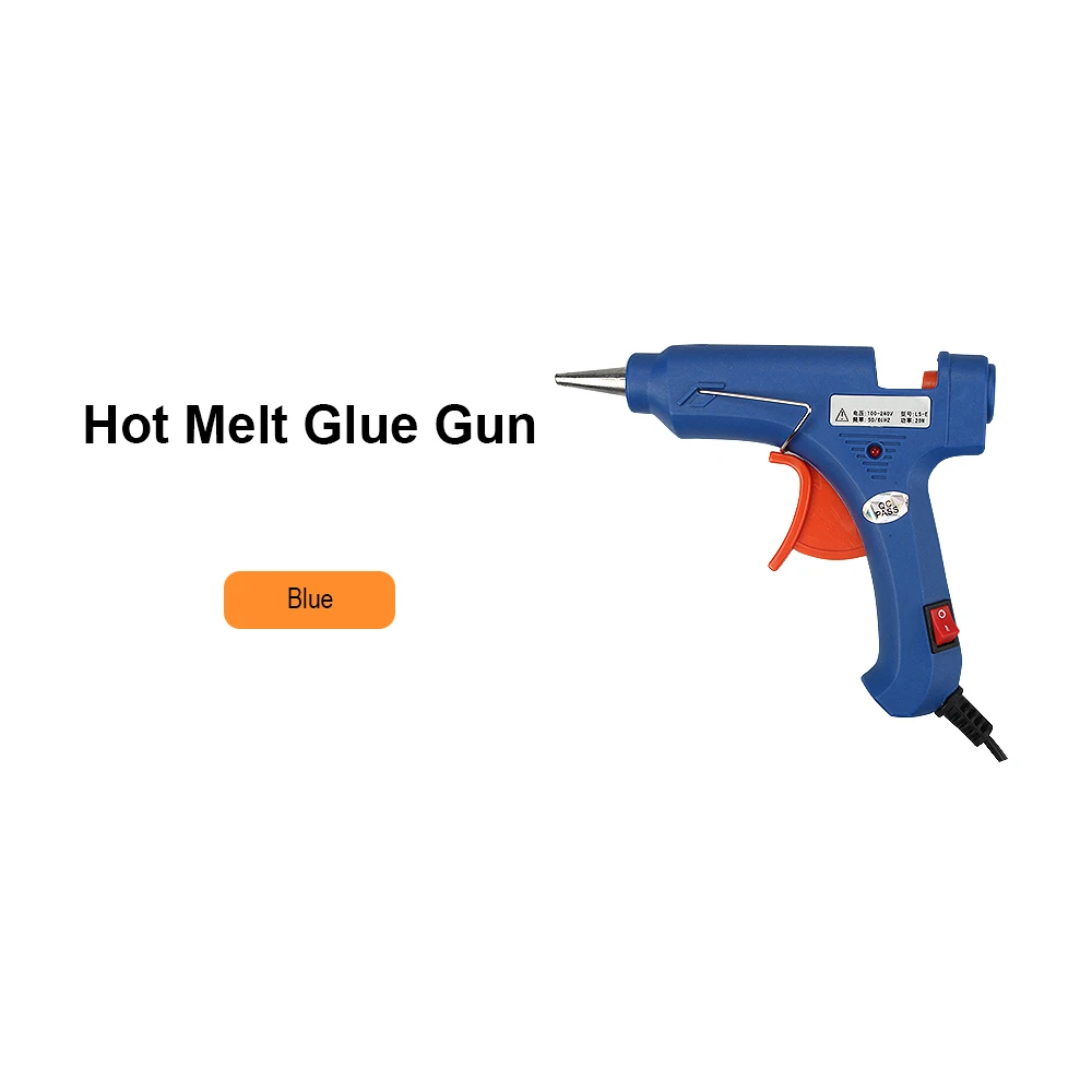 Blue Glue Gun JelBo 20 Вт Электрический термоплавкий клеевой пистолет DIY ремесло воск уплотнение электроинструменты инструмент для ремонта 7 мм Клей карандаш плавления железа плавления пистолет комплект - Цвет: Blue Glue Gun