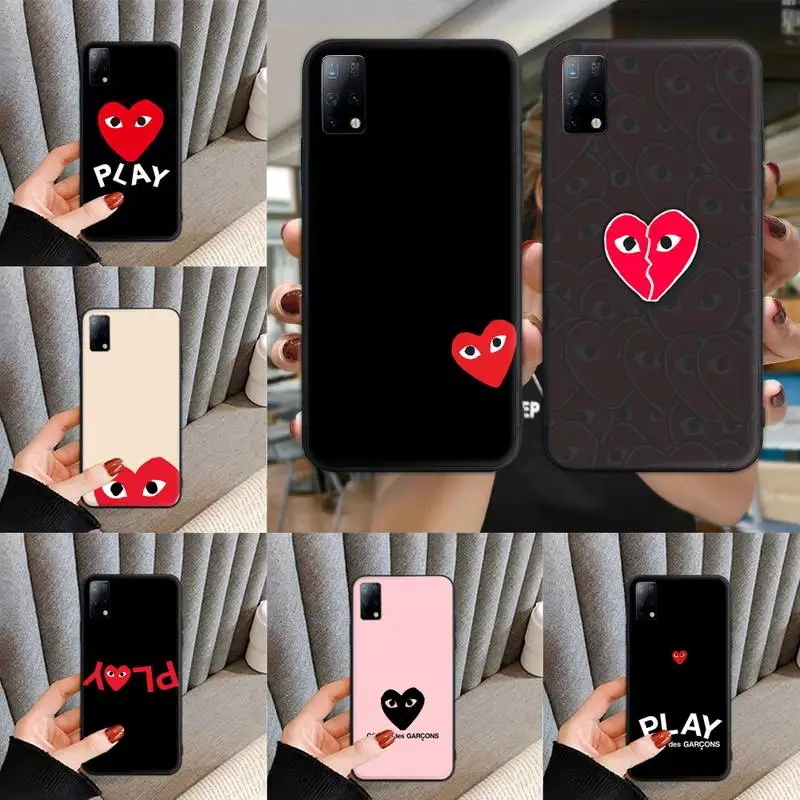 

PLAY Comme des Garcons Heart Phone Case for Samsung S6 S7 S8 S9 S10 edge plus S10 5G S20 S21 S30ultrs 5G Fundas Cover
