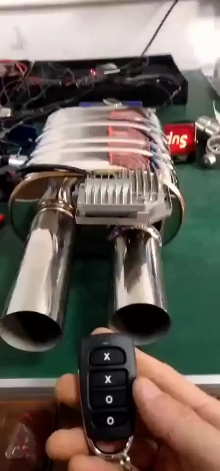 

Universal T-type one in two out Car Exhaust Pipe Valved muffler/Silencer