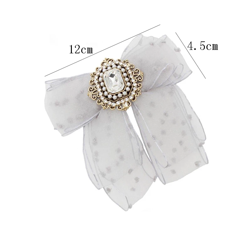 

Luxurious Rhinestone Bow Brooch For Women Shirt Suit Dress Accessories Butterfly Music Gifts Party Casual Cravat Ladies