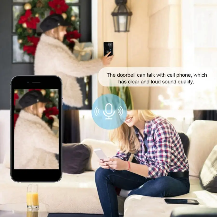 Умная радионяня дверной звонок беспроводной видео телефон двери с Электрический фиксатор руля 110 240