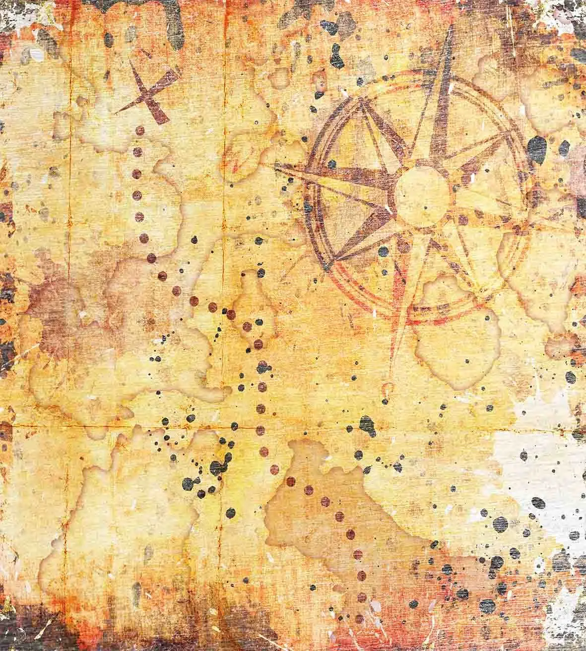 Island Map Duvet Cover Set Antique Treasure Grunge Rusty Style Parchment Print History Theme Boho Design Decorative 3 Piece | Дом и сад