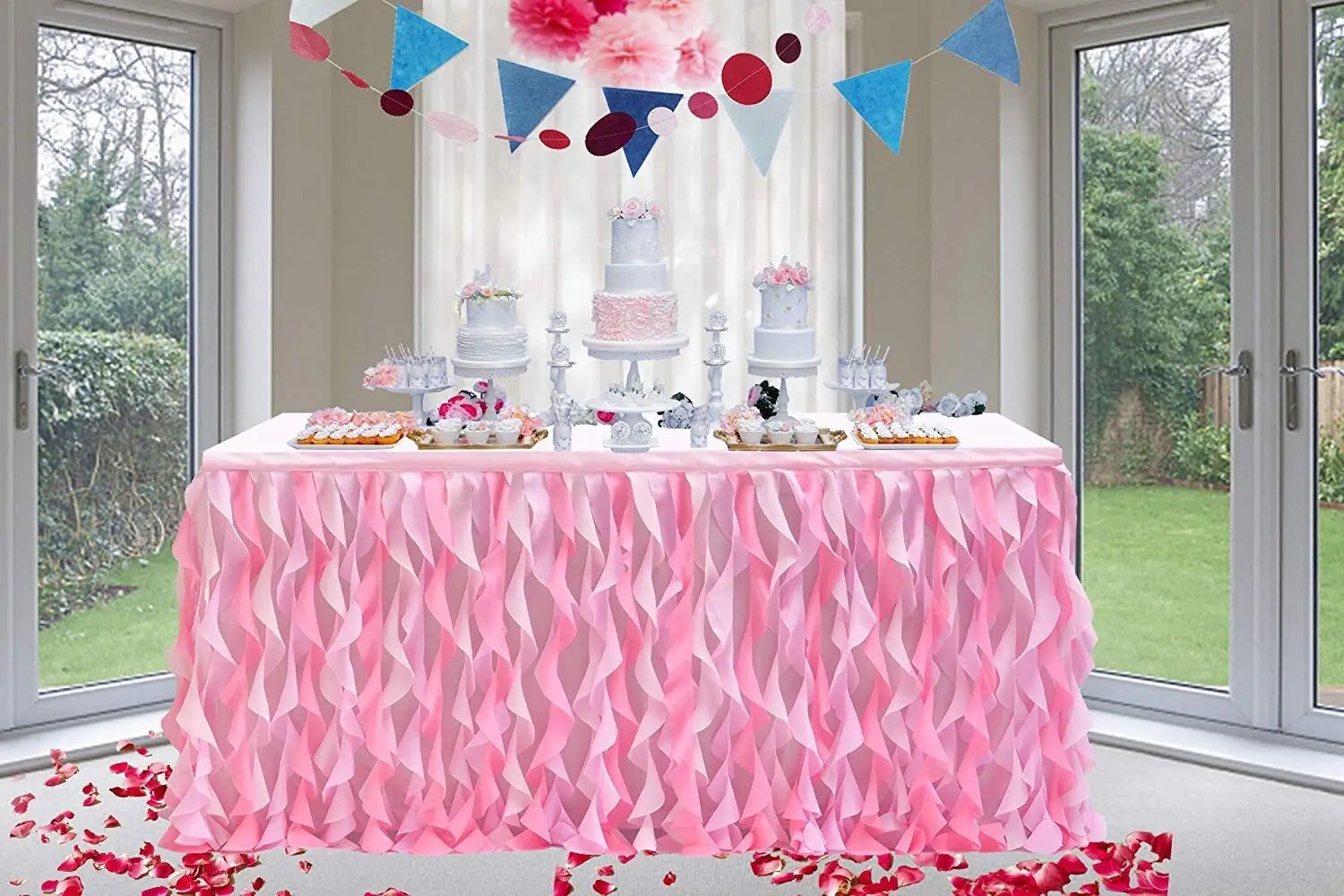 180x77см Тюлевая скатерть для свадебной вечеринки стола в честь будущей мамы