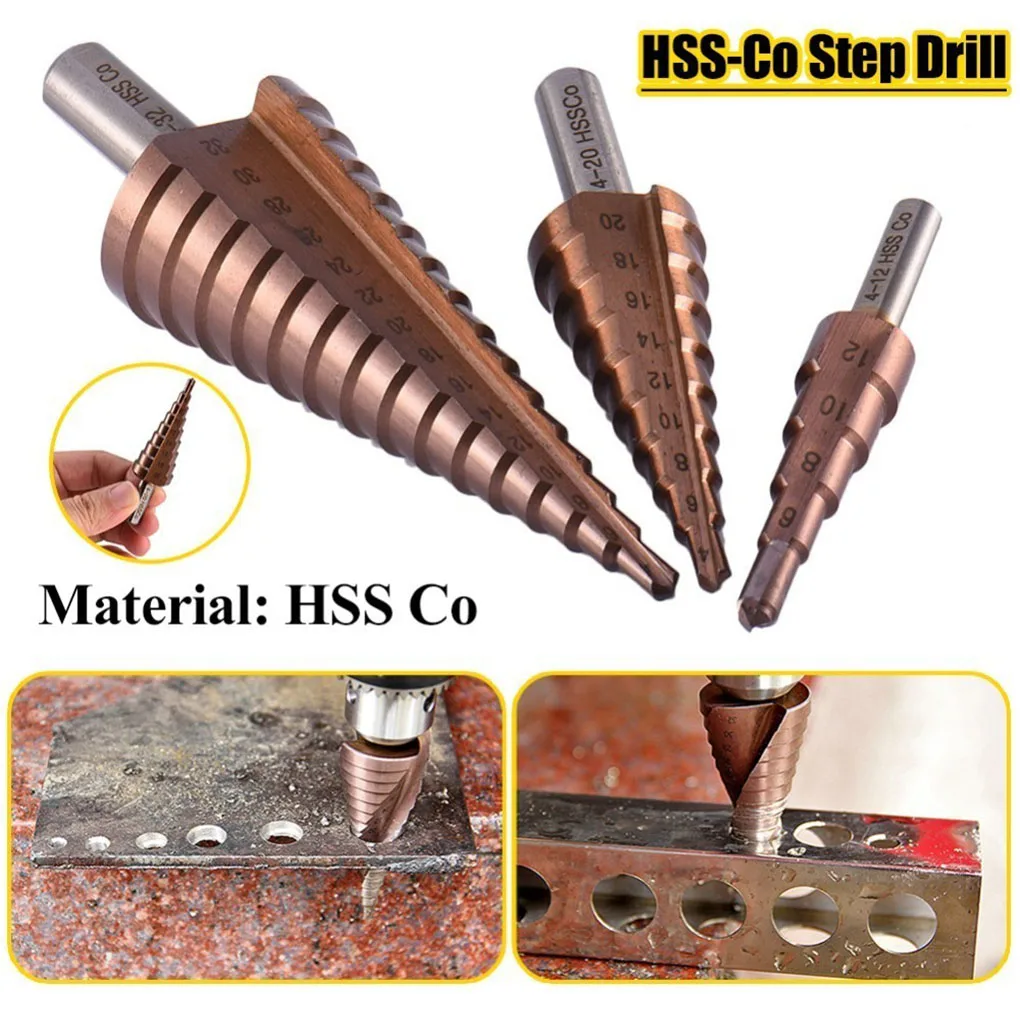 Кобальт HSS ступенчатые сверла высокоскоростной Стальной Конусный треугольный
