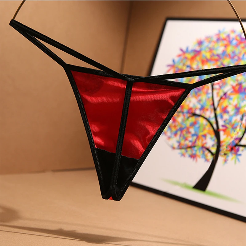 Женские трусики-стринги с заниженной талией кружевные атласные стринги без