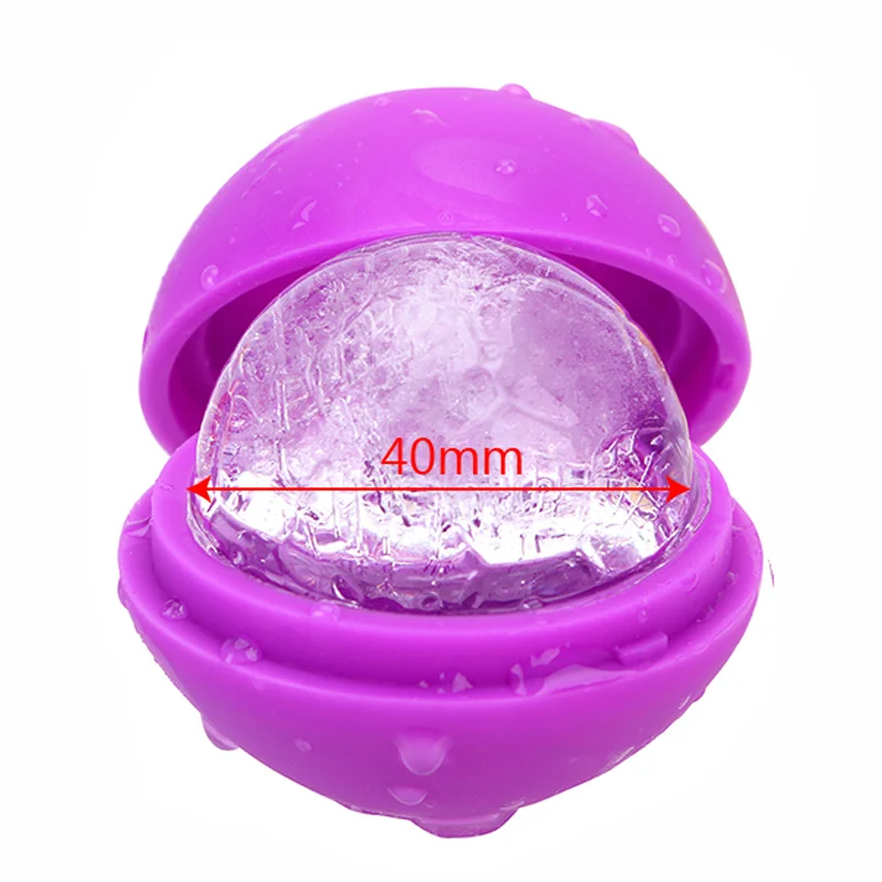 Round Поднос кубика льда 3D череп силиконовые формы 4 полости DIY льдогенератор Хо Применение держать Применение холодный Вино Виски Кухня инструменты пудинг мороженое плесень - Цвет: Round