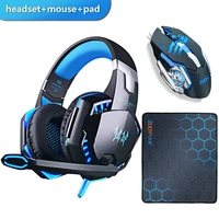 gaming headset headphones with microphone stereo earphonegaming mouse mice 4000 dpi wired usb optical for pcmosue pad gift