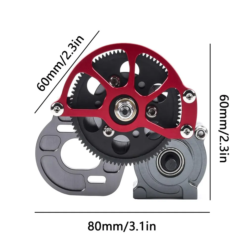 

RC Car Metal Gearbox Transmission with Motor Gear/Protective Cover for 1/10 Rock Crawler SCX10 Truck Upgrade Parts