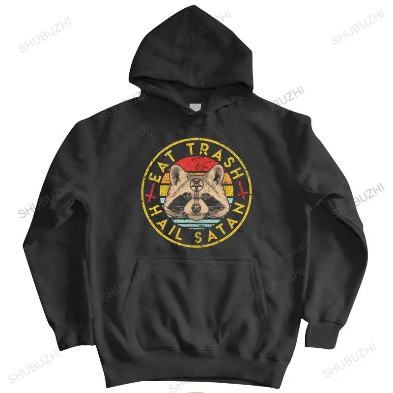 

Classic Raccoon Eat Trash Hail Satan zipper for Men warm coat Live Fast Eat Trash hoody Cotton Casual sweatshirt Tops Gift Idea