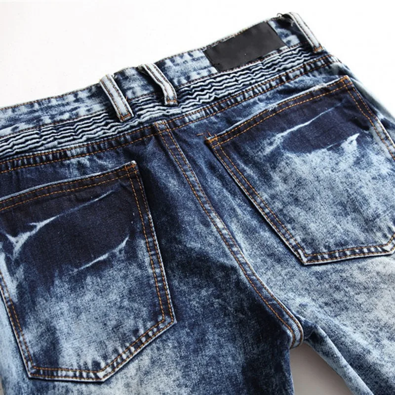 

Design New Vintage Patchwork Fashion Jeans Men Boyfriend High Street Harajuku Style Zipper Biker Jeans Club Denim Trousers Male