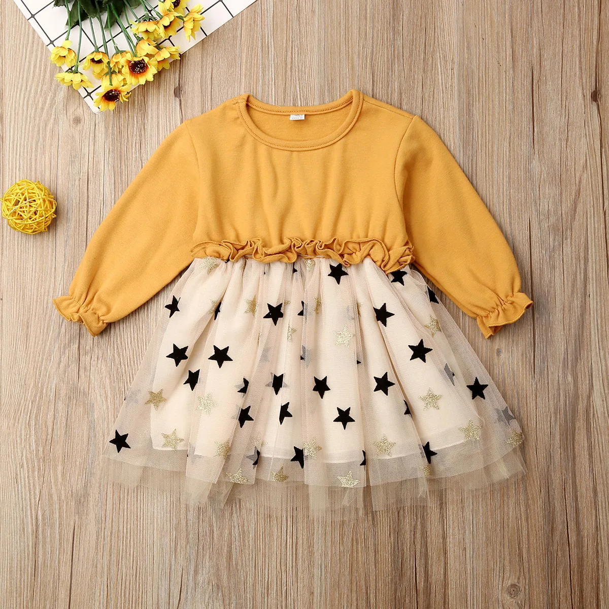 Новинка 2019 года Лидер продаж детское платье с длинными рукавами для маленьких