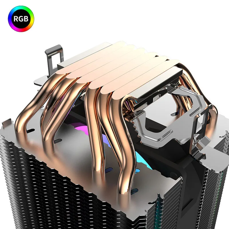 6 тепловых труб кулер для процессора 90 мм RGB вентилятор PWM 3Pin синхронизирующий