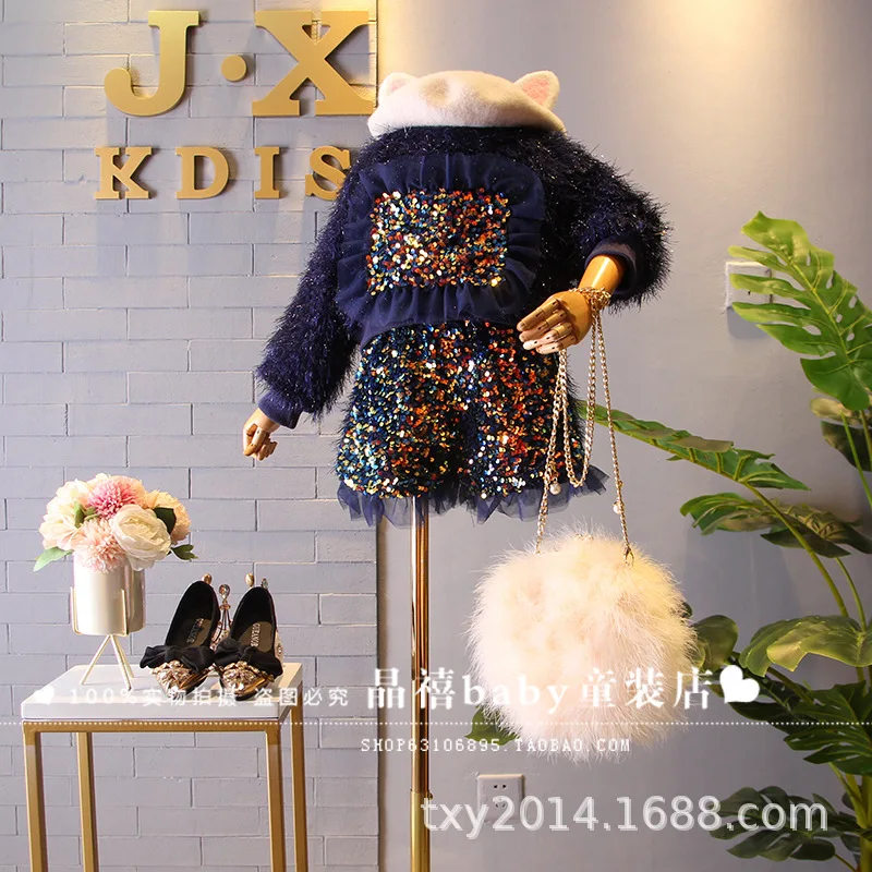 Детская одежда новинка зимы 2019 тяжелая промышленная плюшевая Одежда для девочек